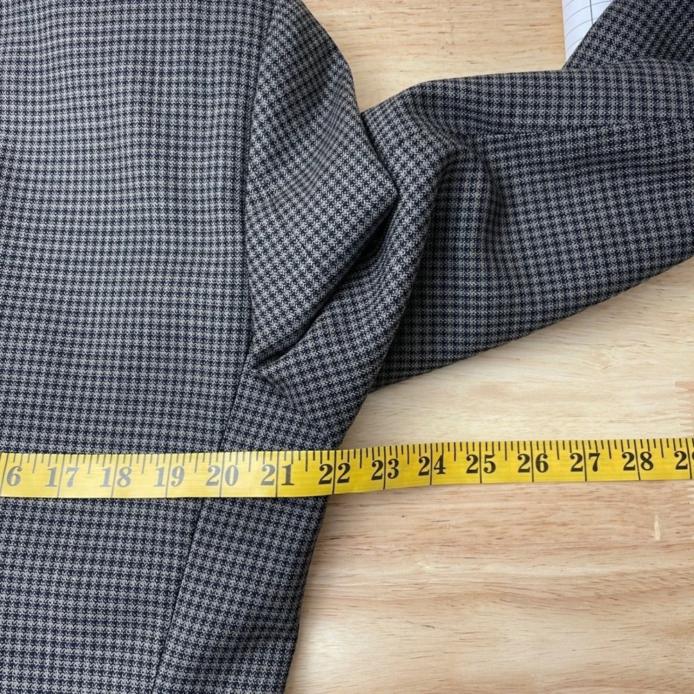 Jos A Bank Travelers Collection Wool Sport Coat 42L Grey Houndstooth‎ Blazer